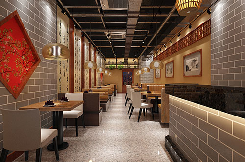 海东传统中式餐厅餐馆装修设计效果图